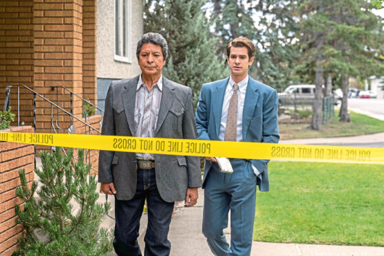 Gil Birmingham and Andrew Garfield in Under The Banner Of Heaven