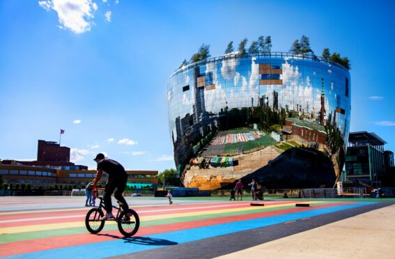 The gleaming, bowl-shaped Depot in Rotterdam’s Museumpark.