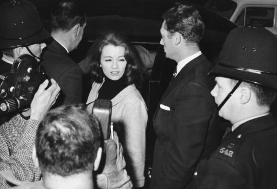 Christine Keeler outside court