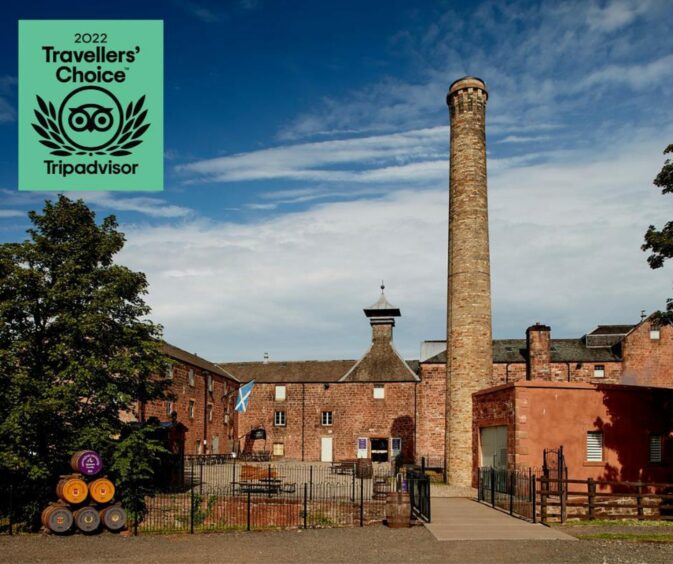 the facade of the Annandale Distillery tells its history when you visit Dumfries and Galloway