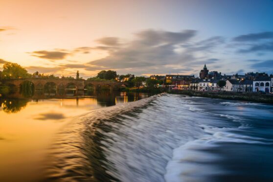 River Nith and Old Bridge in Dumfries, Scotland