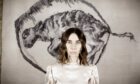 Musician PJ Harvey with lamb artwork from Orlam, her new book written Dorset dialect verse