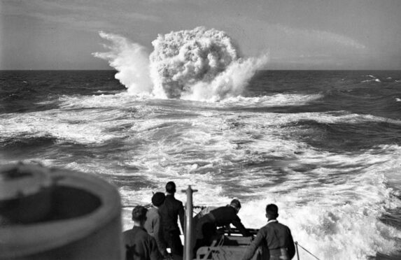 The new bombs, at first known as Fairlie Mortars, were fired ahead of the naval vessel.