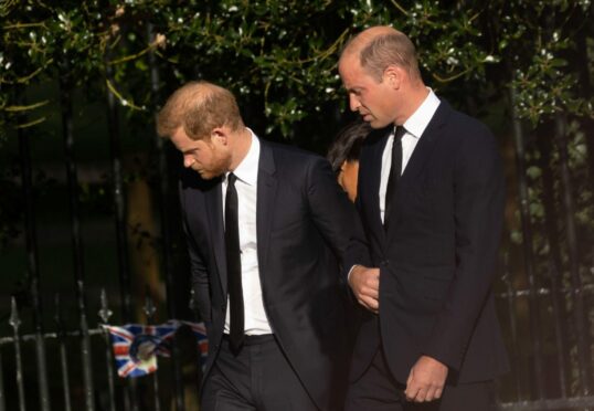 Princes William and Harry receive condolences from crowds at Windsor following the death of the Queen.
