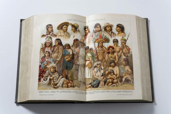 Picture of  indigenous peoples of America in a 1904 German encyclopedia.