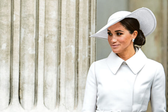 Meghan Duchess of Sussex attending the Service of Thanksgiving for the Queen.