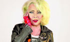 Kim Wilde sports her leather glam rock look