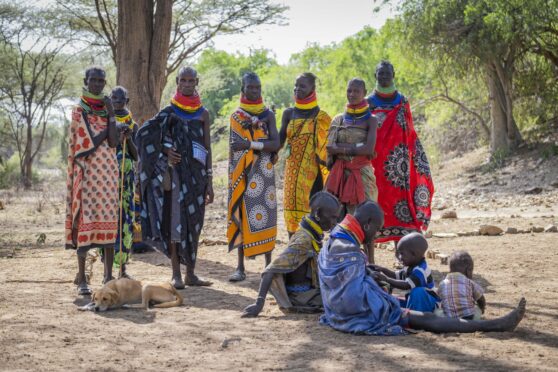 Mothers of the children attending Kakore School in Turkana wearing traditional dress (Pic: Chris Watt Photography)