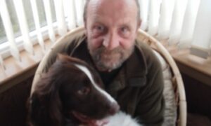 George Beaumont with his springer spaniel, Dougal.