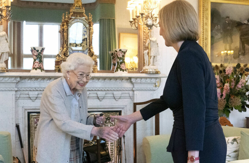 2022: The Queen welcomes Liz Truss during an audience at Balmoral (Pic: Jane Barlow/PA Wire)