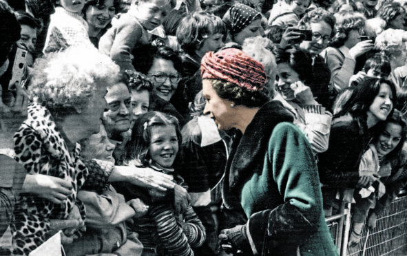 The Queen in George Square, Glasgow, during her Silver Jubilee in 1977