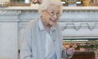 The Queen pictured before receiving Liz Truss for an audience at Balmoral on Tuesday