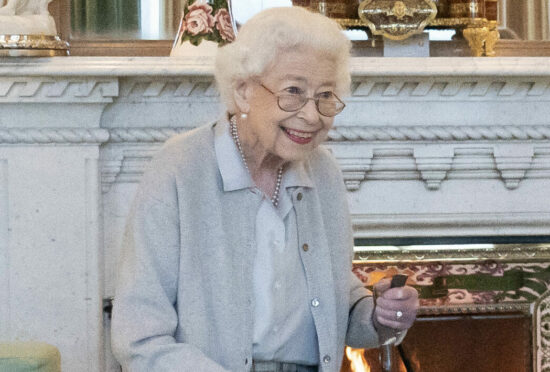 The Queen pictured before receiving Liz Truss for an audience at Balmoral on Tuesday