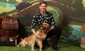 Nicholas Ralph with All Creatures’ golden retriever Jess