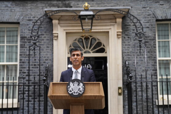 Rishi Sunak makes a speech outside 10 Downing Street as he becomes the third Conservative prime minister of 2022.