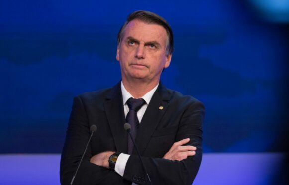 Jair Bolsonaro takes part in a debate of the 2018 elections for Brazil’s president