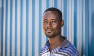 Fred, not his real name, in Kakuma camp in north-west Kenya, where he fled after being forced to hide guns in Burundi