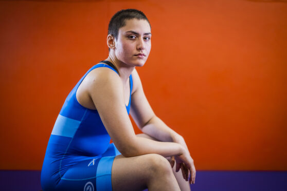 Iranian wrestler Melika Balali after a training session in Edinburgh