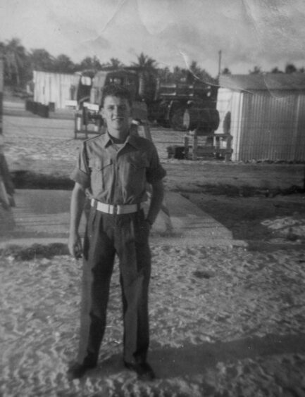 Ken leaving Christmas Island in December 1958