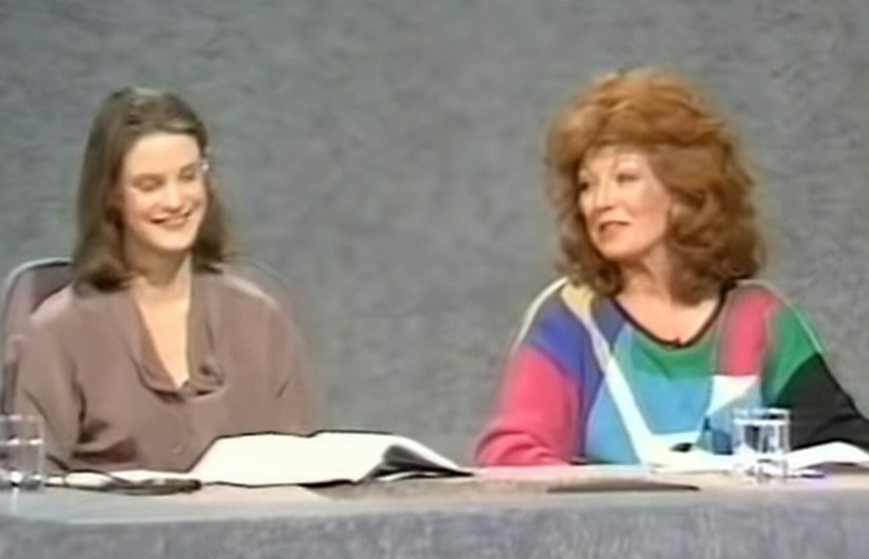 Susie Dent, alongside Rula Lenska, making her Countdown debut in 1992