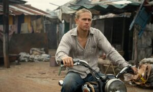 Sons Of Anarchy star Charlie Hunnam is back on his bike in Shantaram.