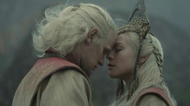 Daemon (Matt Smith) and Rhaenyra (Emma D’Arcy) Targaryen in House Of The Dragon