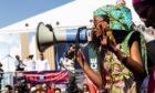 Activist speak to protesters demanding climate action and Loss and Damage reparations on the seventh day of the COP27 UN Climate Change Conference.