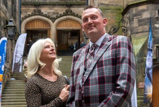 Doddie Weir with his wife Kathy in Edinburgh in 2019