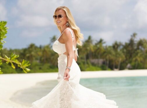 Michelle Mone enjoys her honeymoon in the Maldives last year.