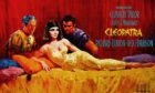 A detail from the poster of Cleopatra, 1963, staring Elizabeth Taylor, Richard Burton and Rex Harrison.