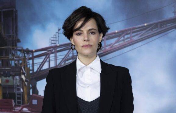 Emily Hampshire at the Edinburgh premiere of The Rig