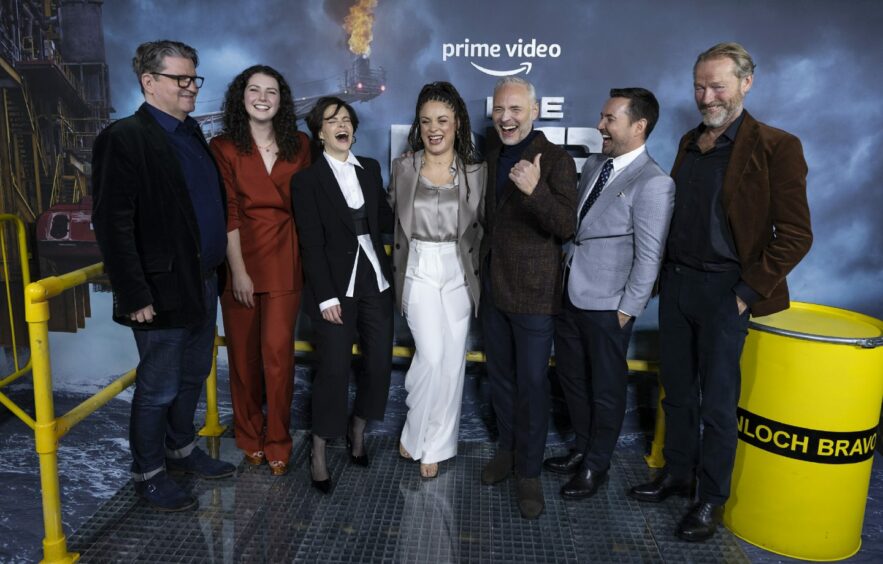 Cast members of The Rig at the Edinburgh premiere