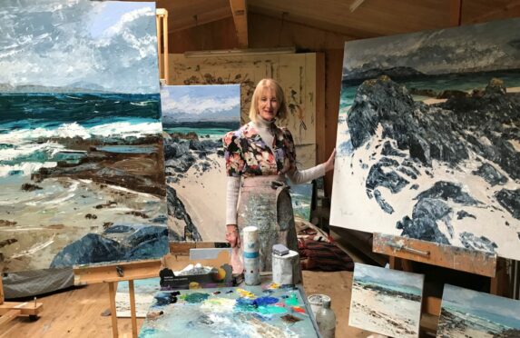 Landscape artist Frances Macdonald in her studio in Crinan, Argyll, ahead of exhibition at The Scottish Gallery this month