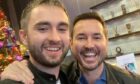 Rian Gordon with Martin Compston who plays his older self in the drama