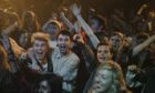 From left, Young Hogg (Paul Gorman), Jimmy (Rian Gordon), Tully (Tom Glynn-Carney) and Tibbs (Mitchell Robertson) enjoy a gig in Mayflies