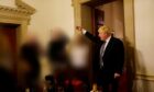 Boris Johnson makes a toast at one of the Whitehall parties during lockdown that helped usher him out of Downing Street in September.