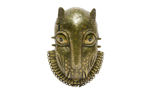 One of the Benin Bronzes – a pendant of a leopard’s head – in the collection of National Museums Scotland