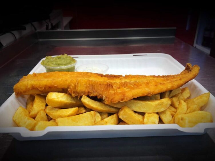 A fresh and chips fish supper.