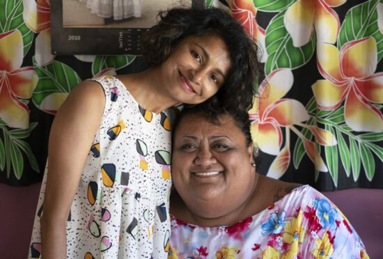 Author Devika Ponnambalam in Tahiti with Gauguin’s great-grandaughter, Isabelle Tai