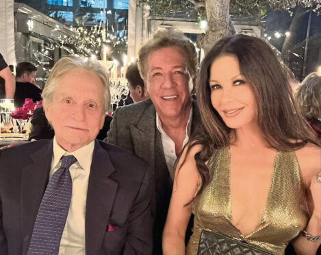 Michael Douglas Ross King and Catherine Zeta jones at a Burns Supper in LA