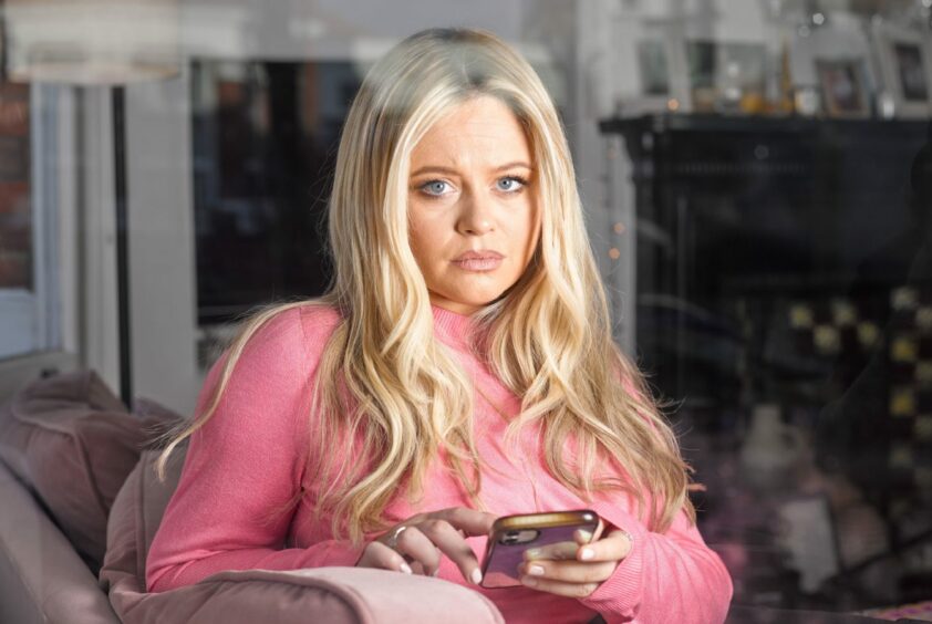 Emily Atack in scene from Asking for It, a TV show about online abuse