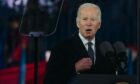 US President Joe Biden delivers a speech in front of a huge crowd in Warsaw on Wednesday.