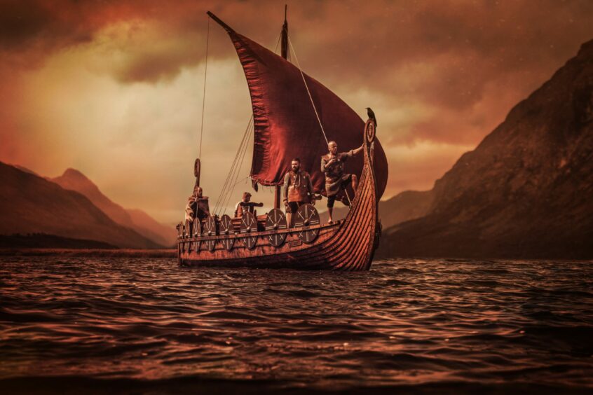 A Viking longship