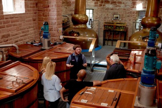 A distillery tour at Annandale in Scotland