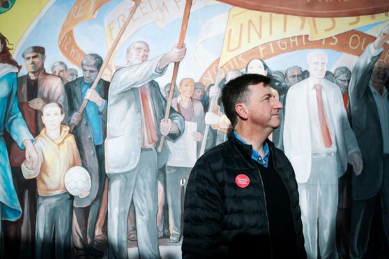 Douglas Alexander prepares to canvas voters on Friday in Prestonpans, East Lothian