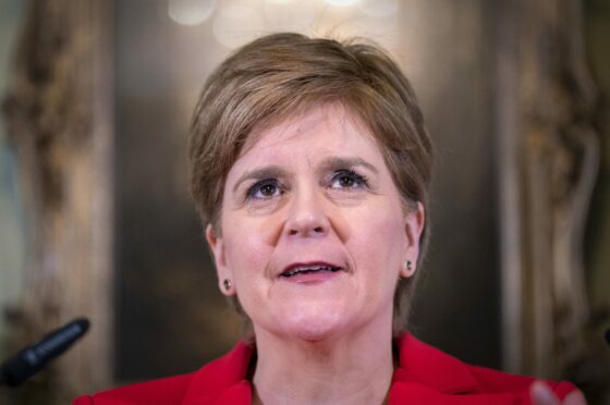 First Minister Nicola Sturgeon as she announced her resignation