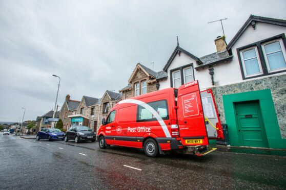 A mobile Post Office in Scone, Perthshire.