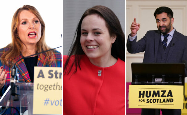 SNP leadership candidates, left to right, Ash Regan, Kate Forbes and Humza Yousaf