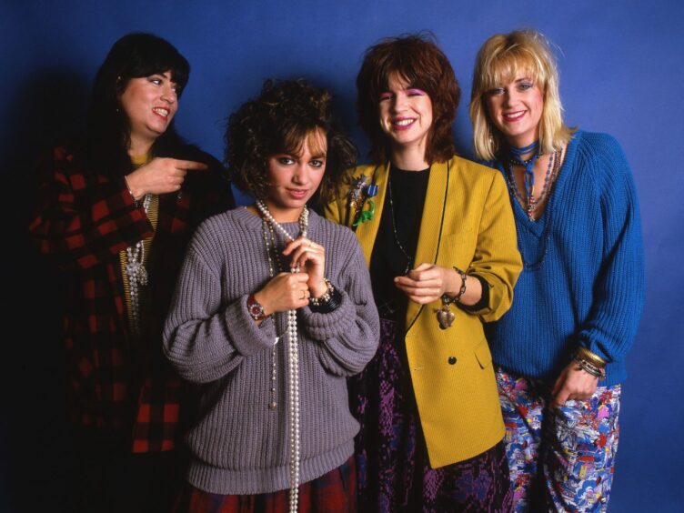 Susanna with Bangles bandmates in the ’80s