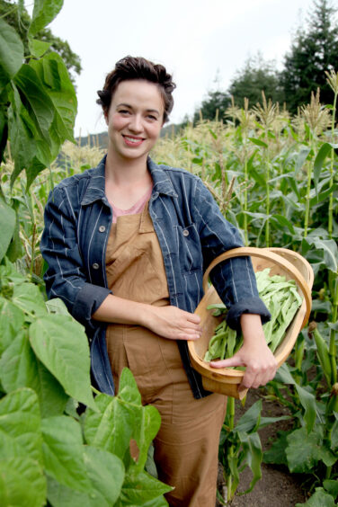Frances Tophill gathers in the crops in her weekend job on Gardeners’ World